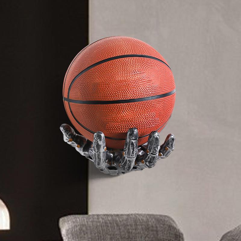 Estante de Baloncesto de Brazo Robótico Creativo Estante de Almacenamiento de Baloncesto y Fútbol Montado en la Pared Adornos de Decoración para Sala de Estar del Hogar
