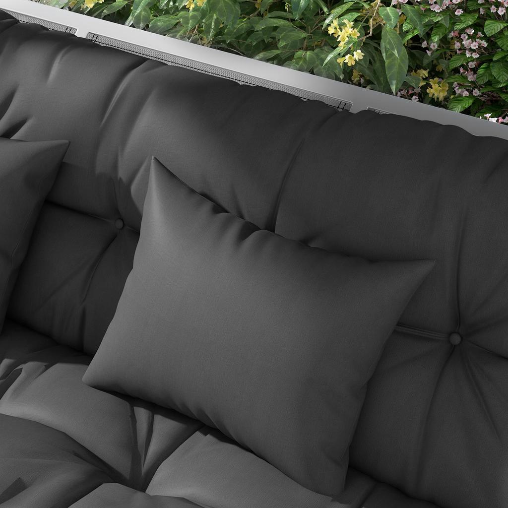 Set of 4 Outdoor Cushions for Garden Swing, 1 Seat Cushion Back Cushions and 2 Pillows
