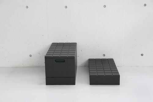 I'mD Storage Box Grid Container Cube Black 20L