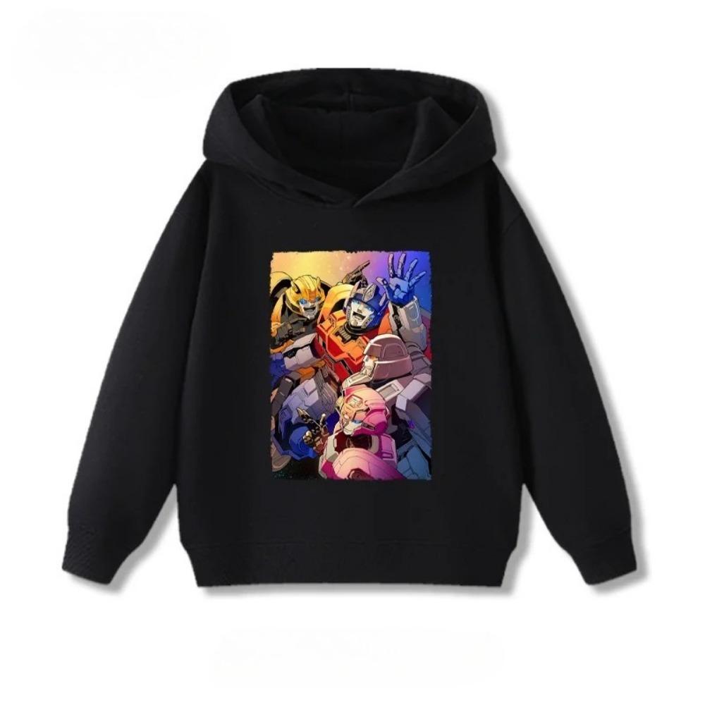 Children's Anime Transformers Hoodie, Warm and Comfortable Hoodie for Autumn and Winter, Fashionable and Versatile Top
