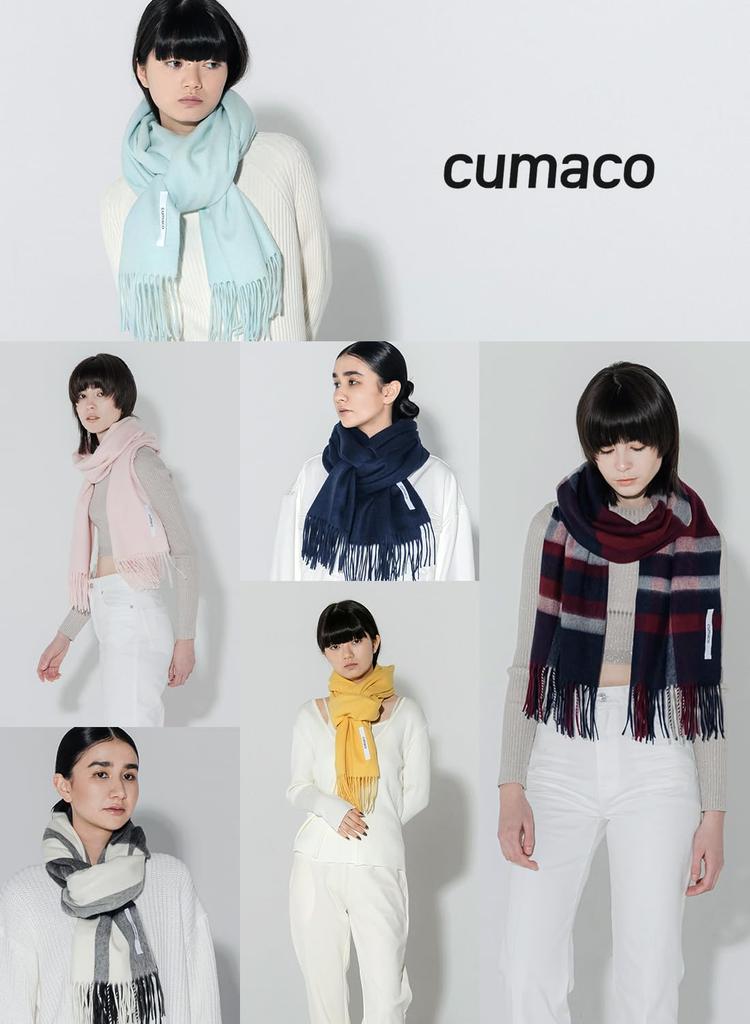 Camel Navy Cashmere and Wool Plaid and Check Thick Wool Brand [cumaco] 15. Stole, Pattern, Unisex, Large, Scarf, Blend, Name, Gift, Brown, Navy,
