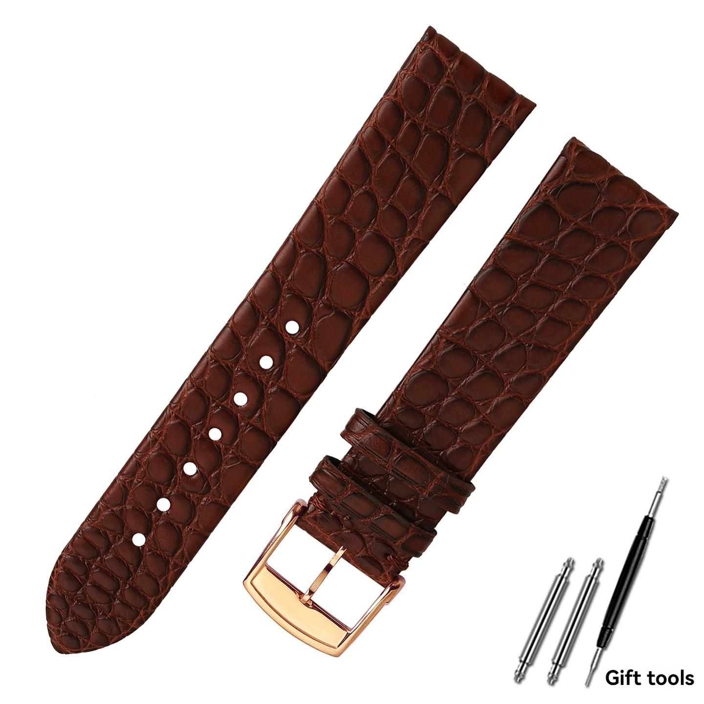 

For Longines Watch Strap Jialan Genuine Alligator L4 Elegant 1832 Men Women Crocodile Leather Ultra-thin Watchband 13mm 18mm 18mm-width