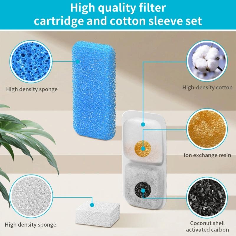 8/12/16 Stück Ersatzfilter für Haustierbrunnen Einzigartiges Rechteck Doppelte Filtration Doppelte Filtration Ersatz