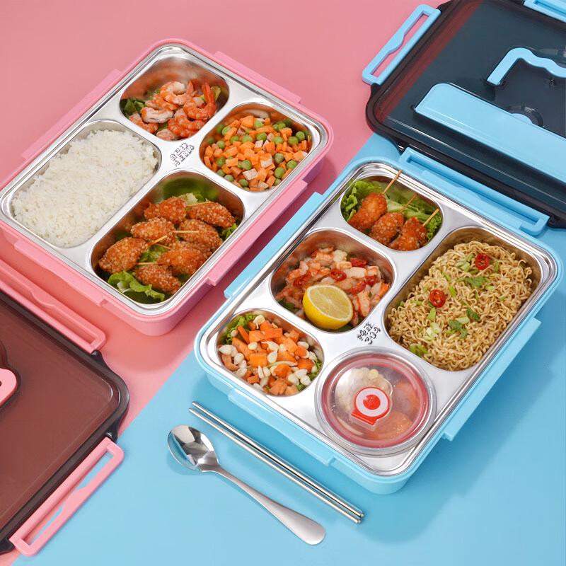 Sanjiaolong 304 Stainless Steel Insulated Divided Lunch Box