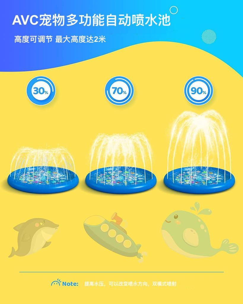 Portable Eco-Friendly PVC Pet Swimming Pool with Summer Cool Dog Water Spray Pad for Bathing and Cooling Play
