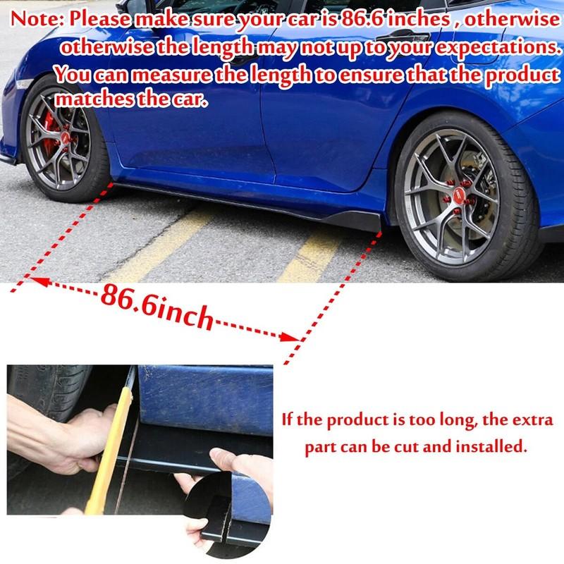 Black For 2016-2024 Chevy Camaro 1LE Style Front Bumper Lip Splitter +Side Skirt