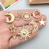 KC Gold Star Moon Sun Pendant Charm for DIY Bracelet Jewelry