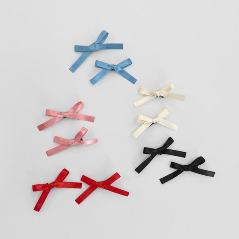 FANTASTIC PLANET [2SET] Petit Ribbon Hair Pin (5colors)