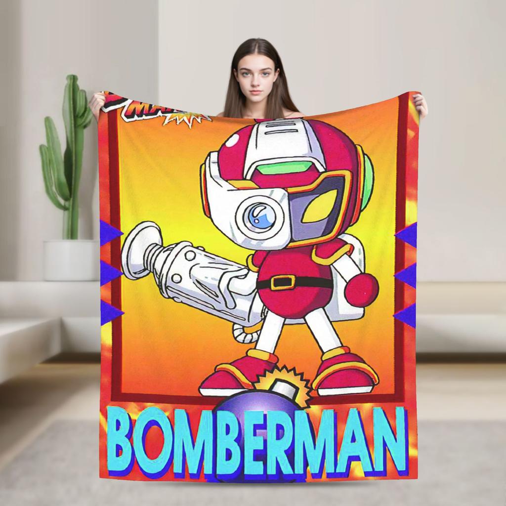 Baikinman Anime  Flannel Blanket  Warm Throw Blanket for Couch Chair Camping Fashion Bedspread Sofa Bed Cover