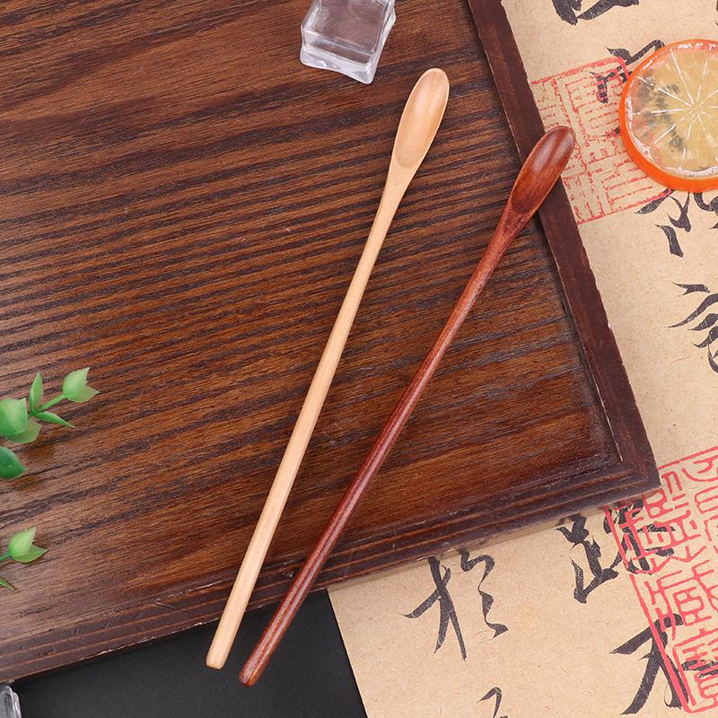 Japanese Cooking Honey Sugar Spoon Tea Coffee Stirring Spoons Long Handle Wooden Spoon Household Dessert Drink Spoon Small Spoon