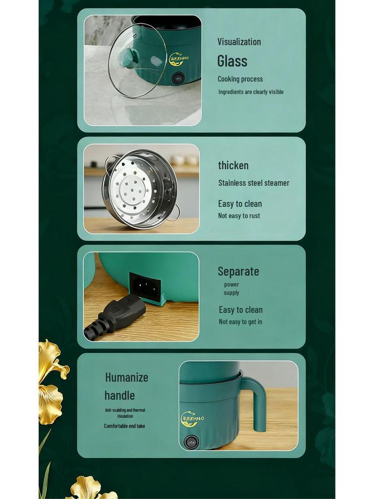 Compact Multifunctional Electric Cooking Pot for Dorms & Students