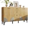 Modern Wooden Storage Cabinet with 4 Doors and 4 Drawers, Minimalist Design, Ideal for Living Room, Dining Room or Hallway, 160x36x94 Cm