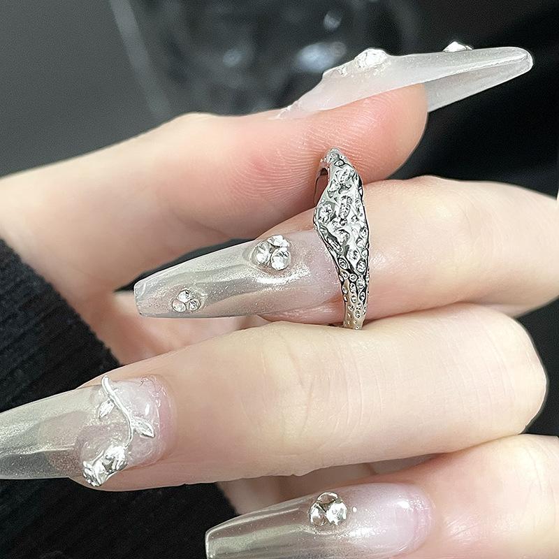 Niche Minimalist Design Cold Wind French High-End Zir*****Pen Ring Female Index Finger Ring