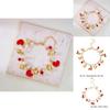 Fruit Jewelry Cherry Strawberry Heart Alloy Bracelet For Women Gift