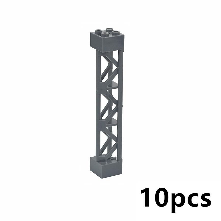 10Pcs MOC City Pillars High-Tech 95347 Building Block 2X2X10 Support Baseplate Stent Column Brick Toys Construction Military