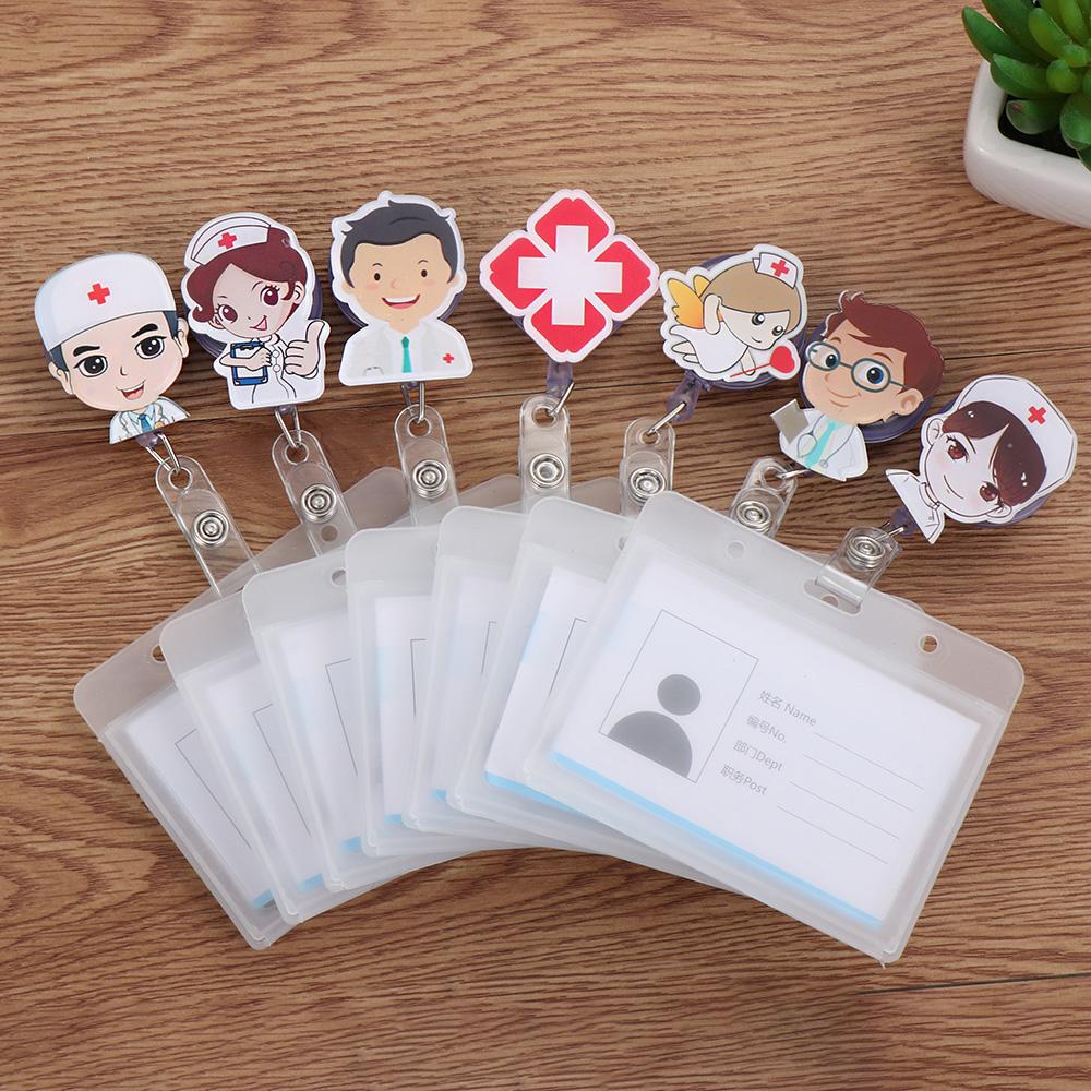 

Clip ID Card Card Holder Clip ID Badge Holder Name Card Holder Retractable Badge Nurse Doctor 01