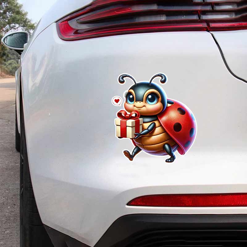 Cute Ladybug Car Sticker Waterproof Vinyl Decal on Bumper Rear Window Laptop Self-adhesive Decal For Car Accessories TM231