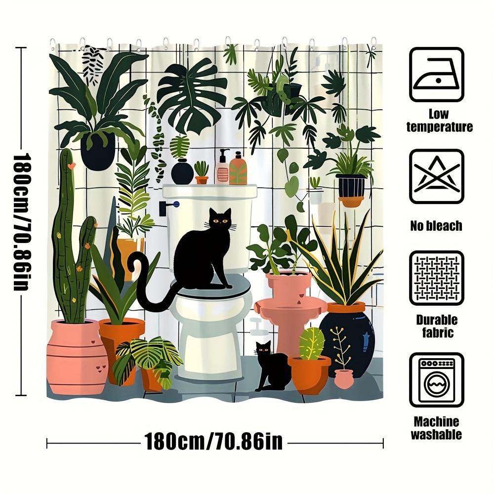 Elegant Modern Cactus Garden Waterproof Shower Curtain – Perfect for Adding a Fresh and Stylish Touch To Your Bathroom Decor