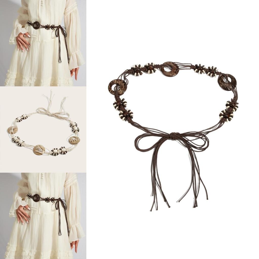 Ethnic Style Handwoven Waist Cord For Ladies With Tying Design For Summer Outfits