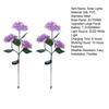 3-Head Solar Hydrangea Flower Garden Light with Colorful LEDs Waterproof Outdoor Stake Lamp
