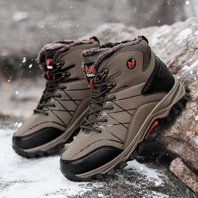 Neuer Herbst High Top Sneaker Herren Winter Plüsch Warme Schneestiefel Outdoor Rutschfest Abriebfest Bergsteigen Wandern Schuhe