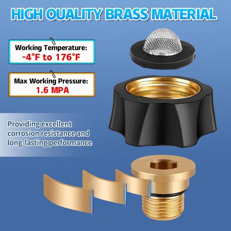 Inlet Adapters for Pressure Washer Pumps 3/8Inch NPT Male Thread And 3/4 Inch GHT Female Hose Fitting With Debris Filter