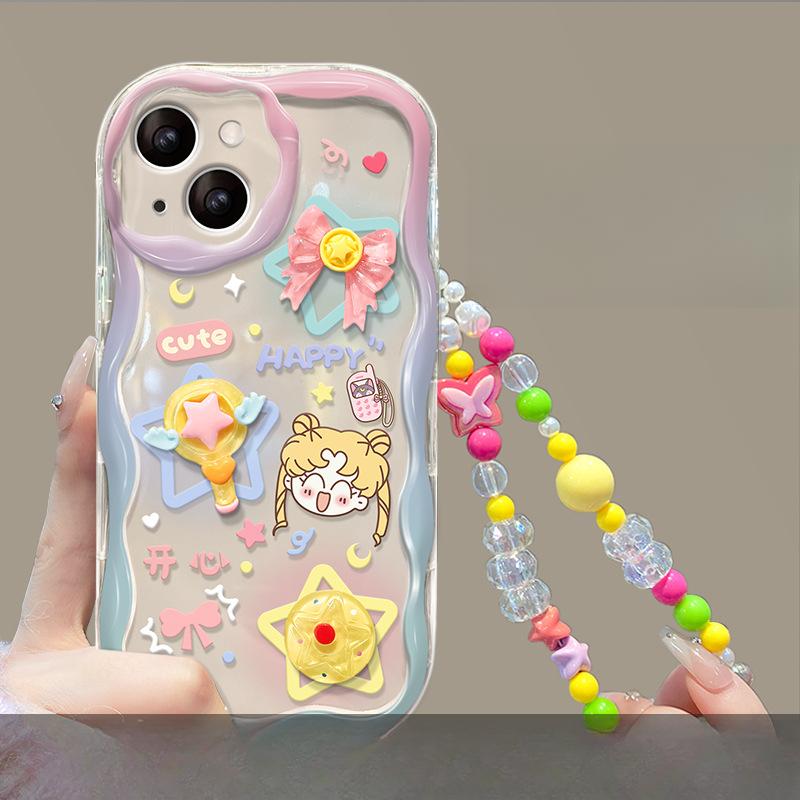 Etui do telefonu komórkowego Huawei P60 Mate50pro Niszowe Odporne na upadek Honor 70 Kolor Przezroczysty Trójwymiarowy Królik Łańcuszek