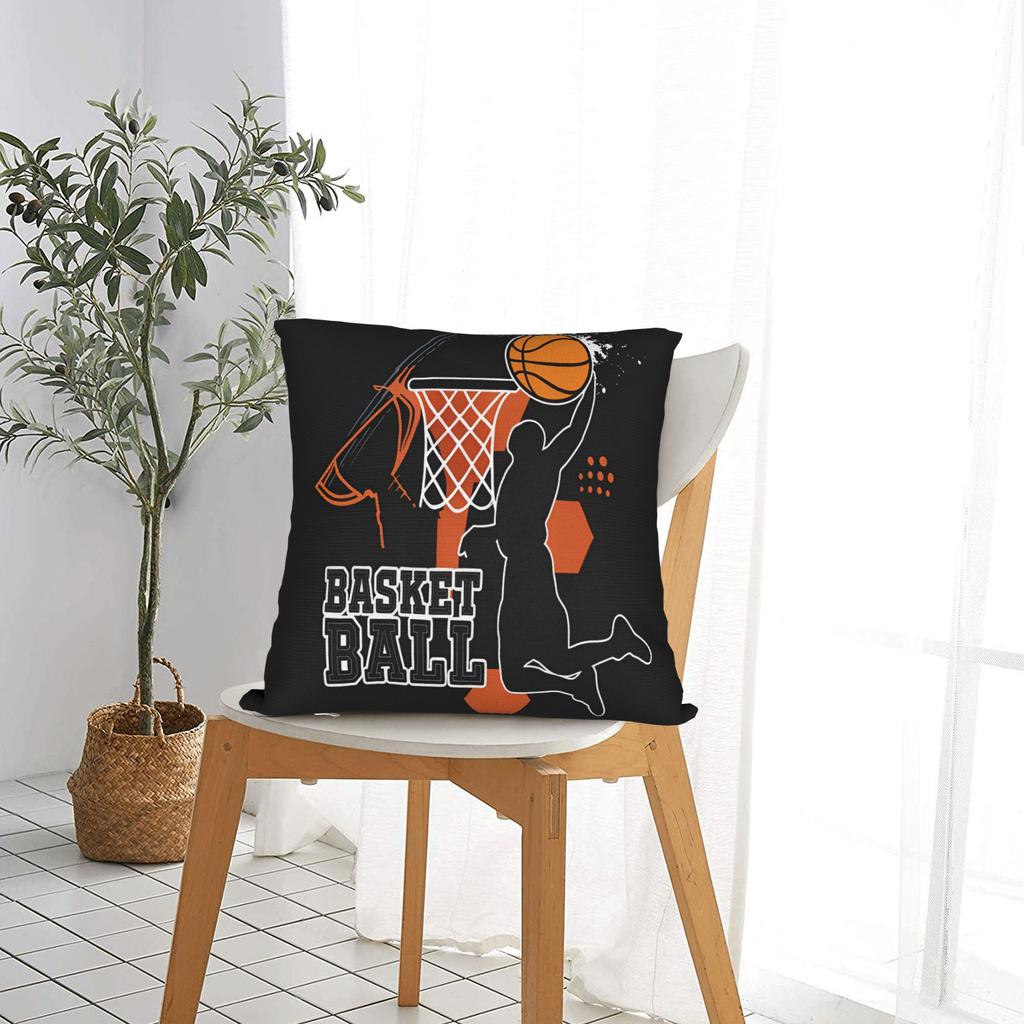 Basketball Square Pillow Cases Sports Ball Games Cushion Cover Polyester Decor Throw Pillow Case Cover for Living Room 40x40cm