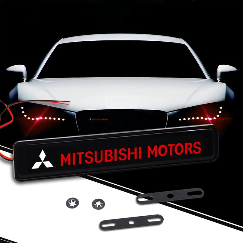 Car Decorative Light LED Front Hood Grille Emblem Badge Decor For Mitsubishi Pajero Outlander Montero Lancer Triton L200 Galant