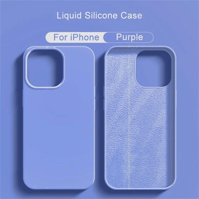 Liquid Silicone Case For iPhone 14 12 11 13 15 Pro Max Mini Luxury Shockproof Cover X XR XS 6 7 8 14 Plus SE Accessory