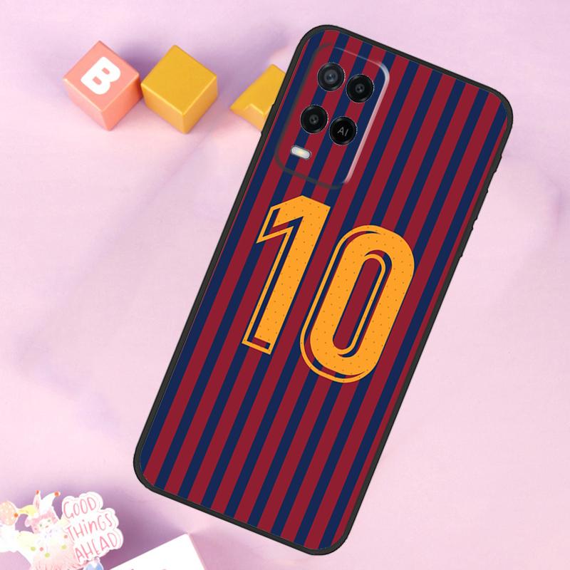 FootBall Number 10 7 For OPPO A78 A98 A58 A5 A9 A53 A17 A57 A77 A16 A76 A96 A54S A74 A94 A15 A52 A72 A93 Case