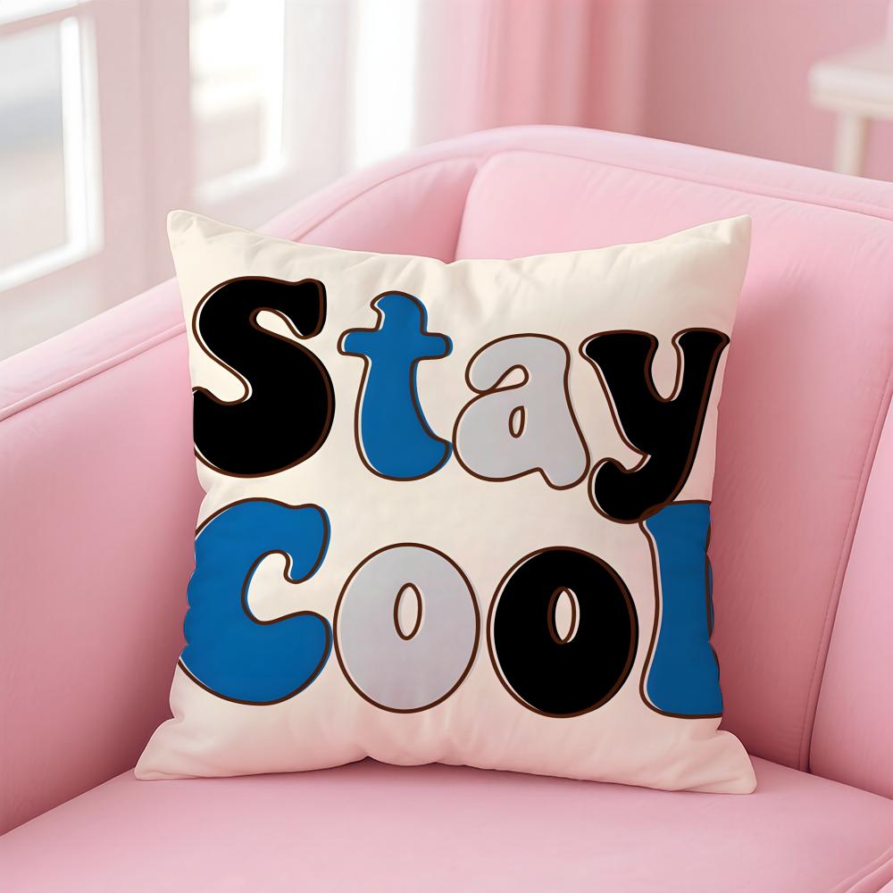 Casual daily Minimal English letters Cushion Cover Linen Pillowcase Cover Soft Decor for Sofa Home Room