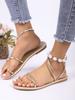 Elegant Women's Flat Sandals Open Toe Woman Slippers Non Slip Shoes Outdoor Beach Slides Women Sandals Summer 2025 Size 43