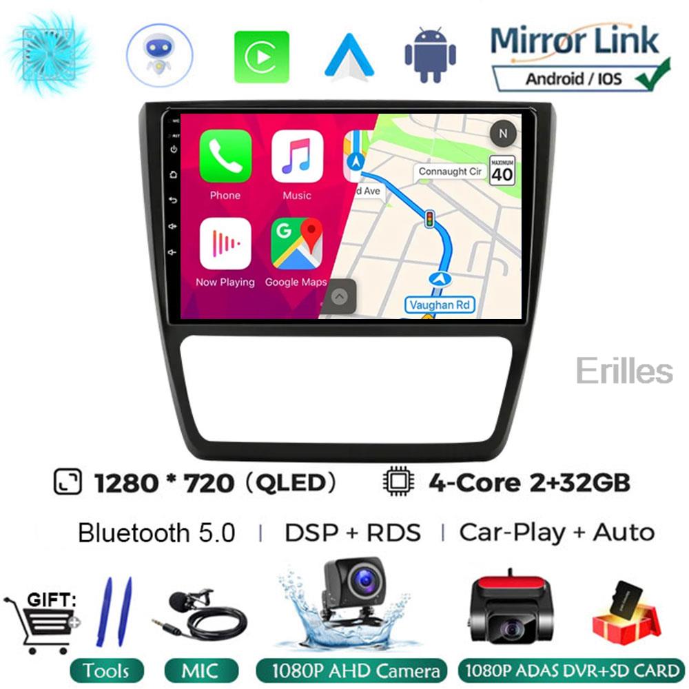 Carplay 10.1inch 2 Din Android 14 Car Radio GPS for SKODA Yeti 5L 2009 - 2014 Navigation Multimedia Player 2din AutoRadio Stereo