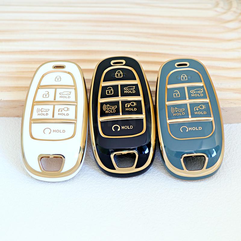 6 Knoppen Shell Fob Auto Sleutelhoes Cover Voor Hyundai Ioniq 5 Solaris Nexo Nx4 Sonata Hybrid Nieuwe Grand Santa Fe Tucson