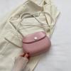 PU Leather Candy Color Shell Bag Korean Style Versatile Saddle Bag Flap Crossbody Bags  Girls