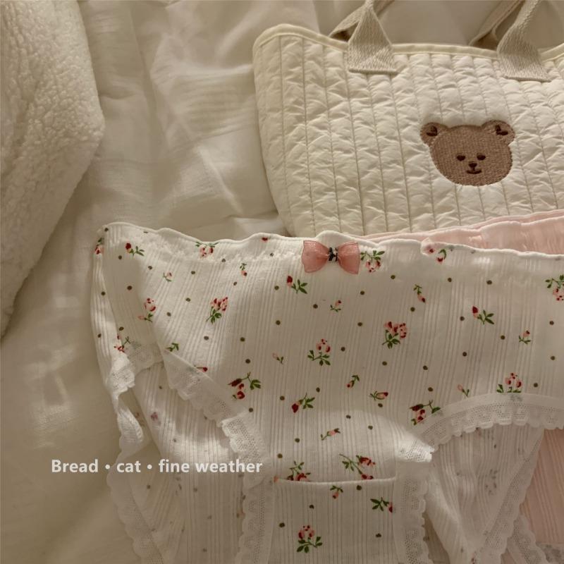 Girl Like Small Floral Reine Baumwolle Unterwäsche Damen Atmungsaktive Spitze Dreieck Höschen