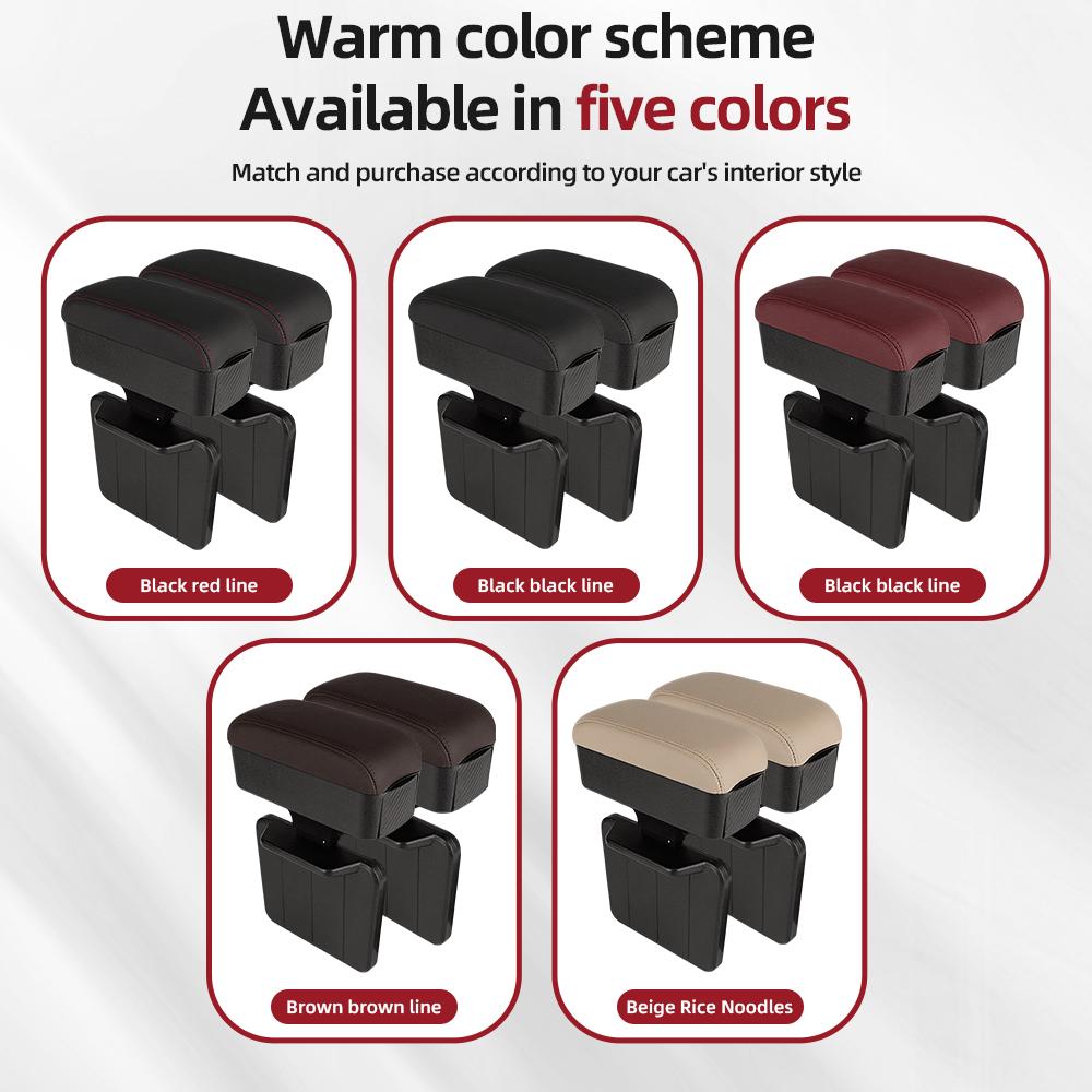 1PC Car Armrest Box Elbow Support Auto Cup Holder Car Storage Box Adjustable Car Seat Gap Organizer Arm Rest Box Armrest Cushion