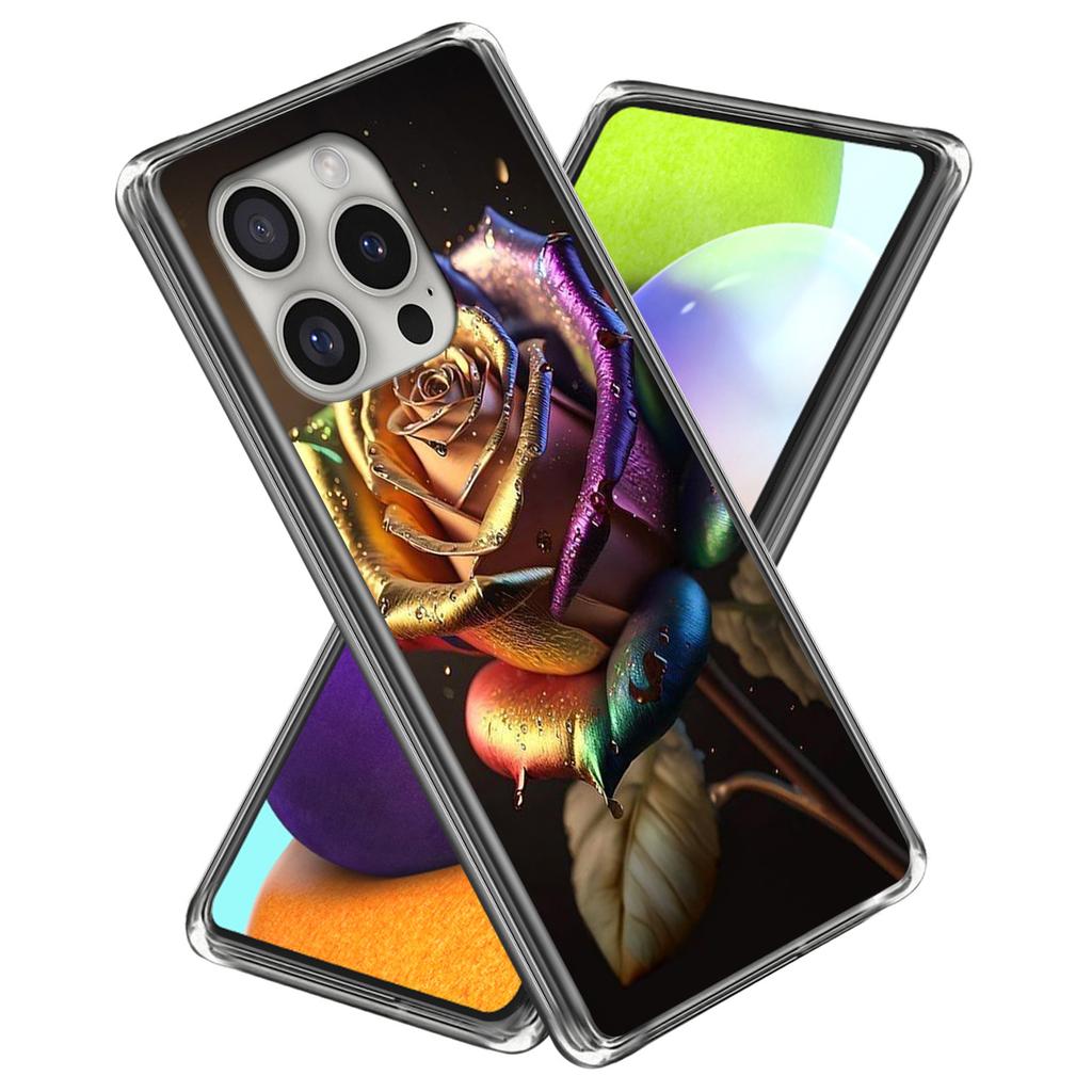 For iPhone 16 Pro Case Shock-Absorbent TPU Pattern Printed Phone Cover