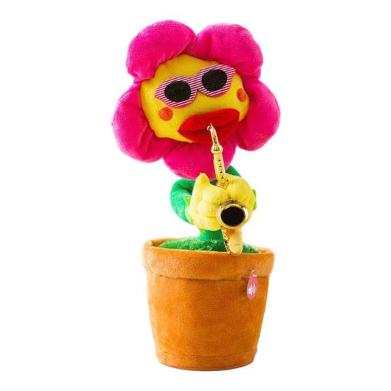 

Electric Dancing Sunflower Toy Repeats What You Say Recording Singing Plush Potted Flower Toy Toddlers Educational Interactive Plushie Musical Toy Charging