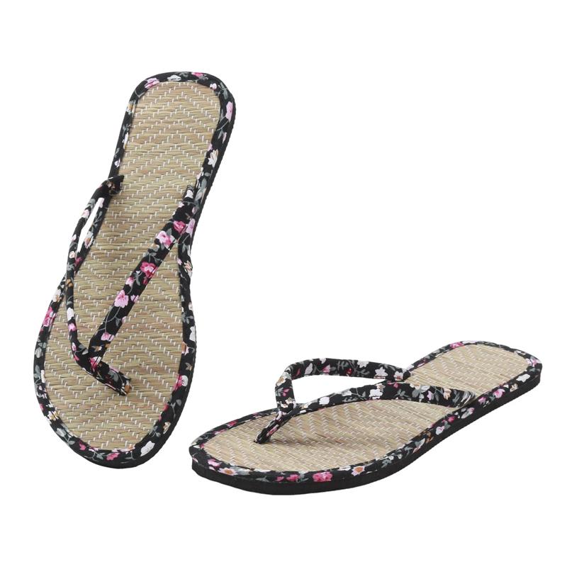 Kaufe Damen Print Flache Flip-Flops Slipper Bequeme Rutschfeste Sandalen  Bambus Rattan Flip Flop Zuhause Badezimmer Mode Slipper Zapatos zum Preis  ab 6.24 | Joom
