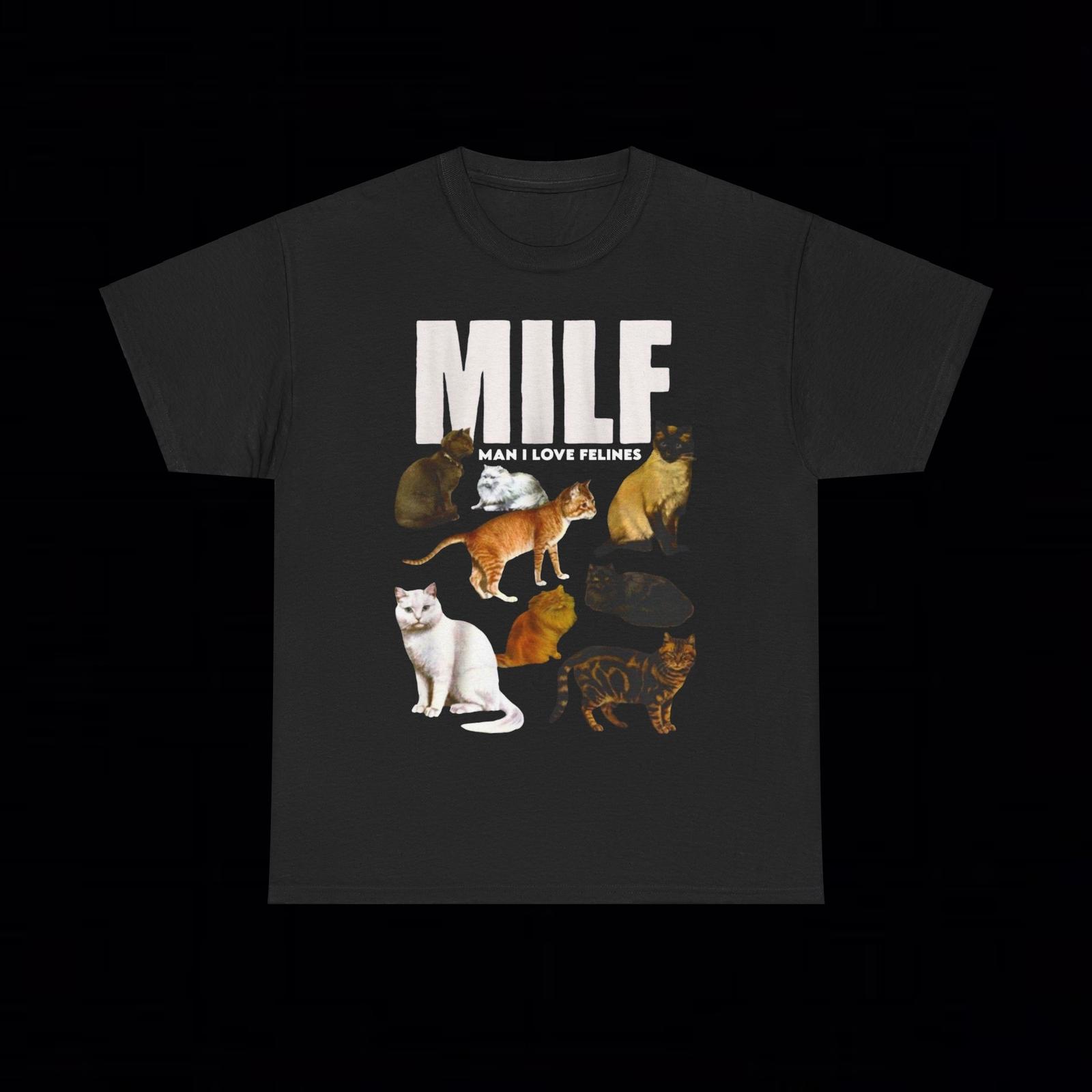 MILF  MAN I LOVE FELINES  T Shirt grunge emo y2k funny cat amity afflcition goth XXL