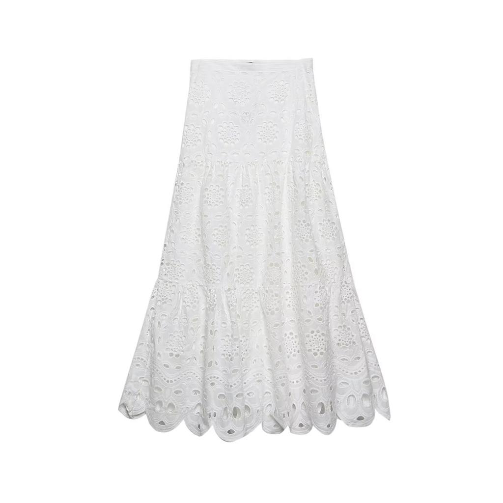 European and American French Women's Fashion Hollow Embroidered Shirt Set 4786052 2731051