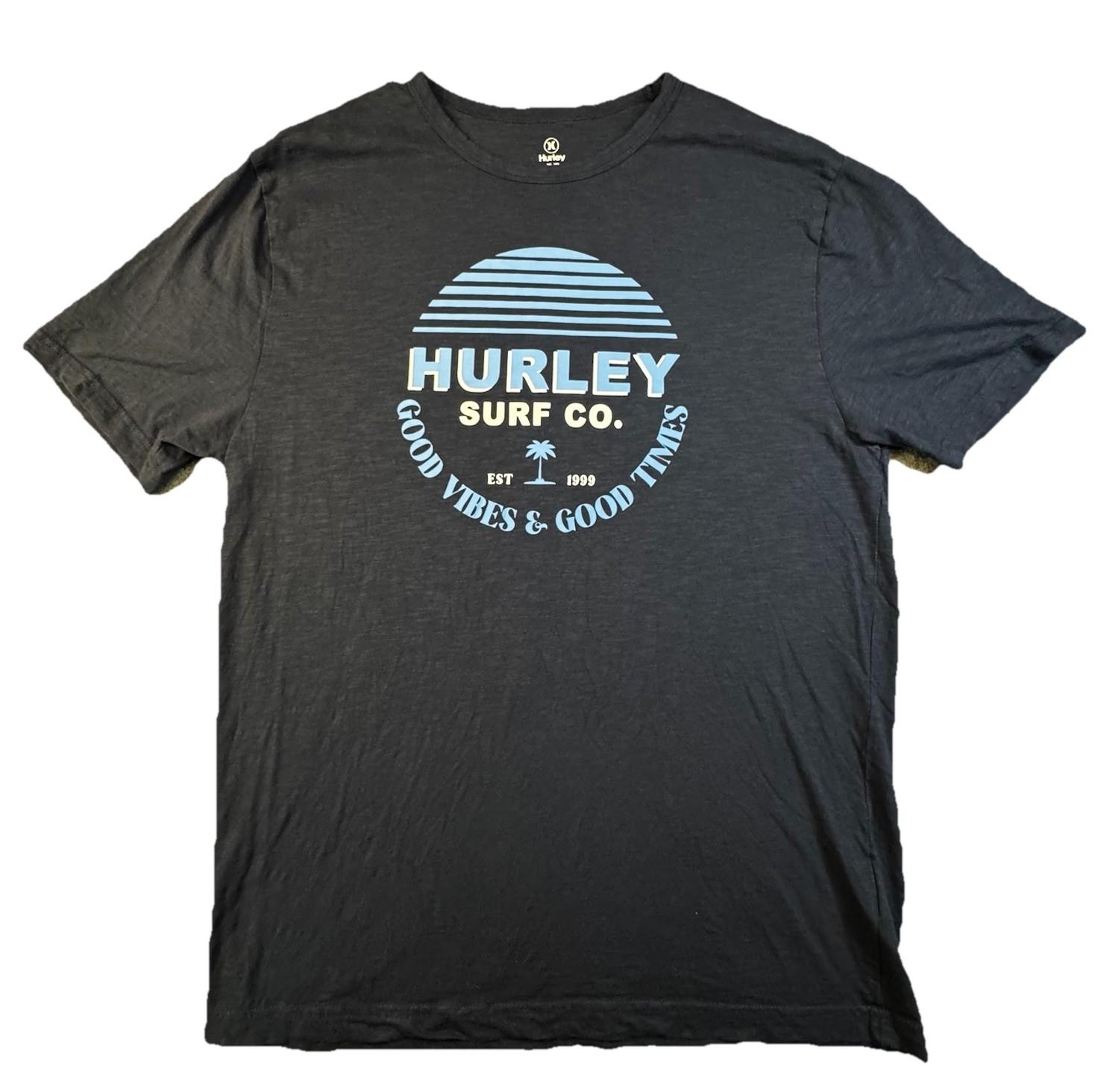 Hurley Surf Co. Graphic Men s M Black Crew Neck Surf Theme -352 Unisex T-Shirt XL