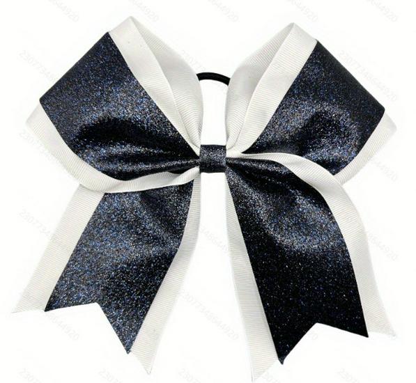 Funkelndes Schleifen-Haargummi mit doppelter Schicht - Cheerleader-Accessoire