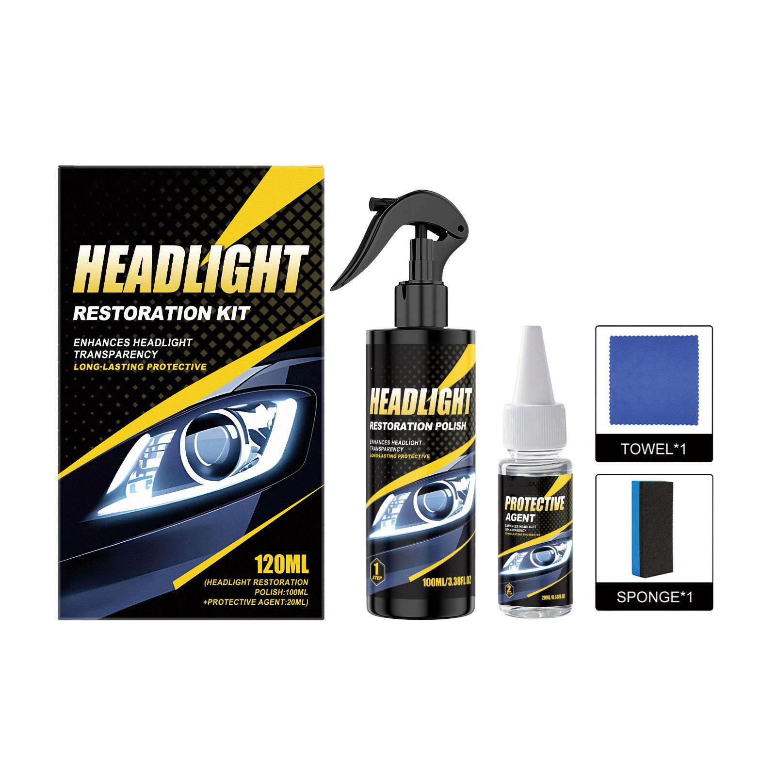 

Car Headlight Cleaning Kit Improves Yellowing And Blurriness Of Car Headlights, With Clear Surface For Lighting Containing 120ml Of Liquid чорний