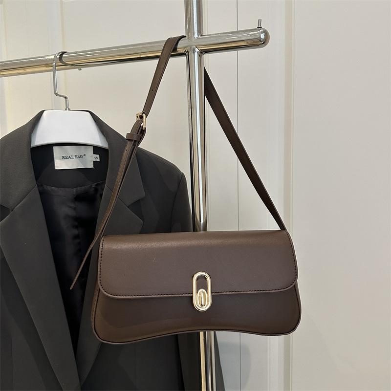 Handheld underarm women's small square bag French personality trendy 2025 new lock fashionable retro underarm foreign style single shoulder