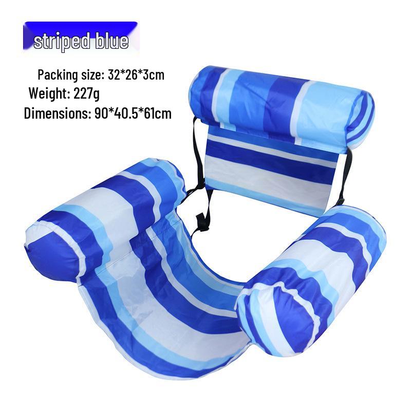 Tumbona Flotante Inflable Plegable Transfronteriza con Respaldo y Malla