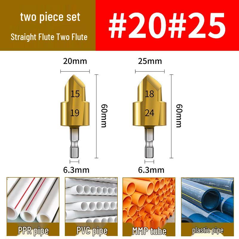 PPR T-Drill Bit Set: 20/25/32mm Water Pipe Repair Reamer for Hole Opening