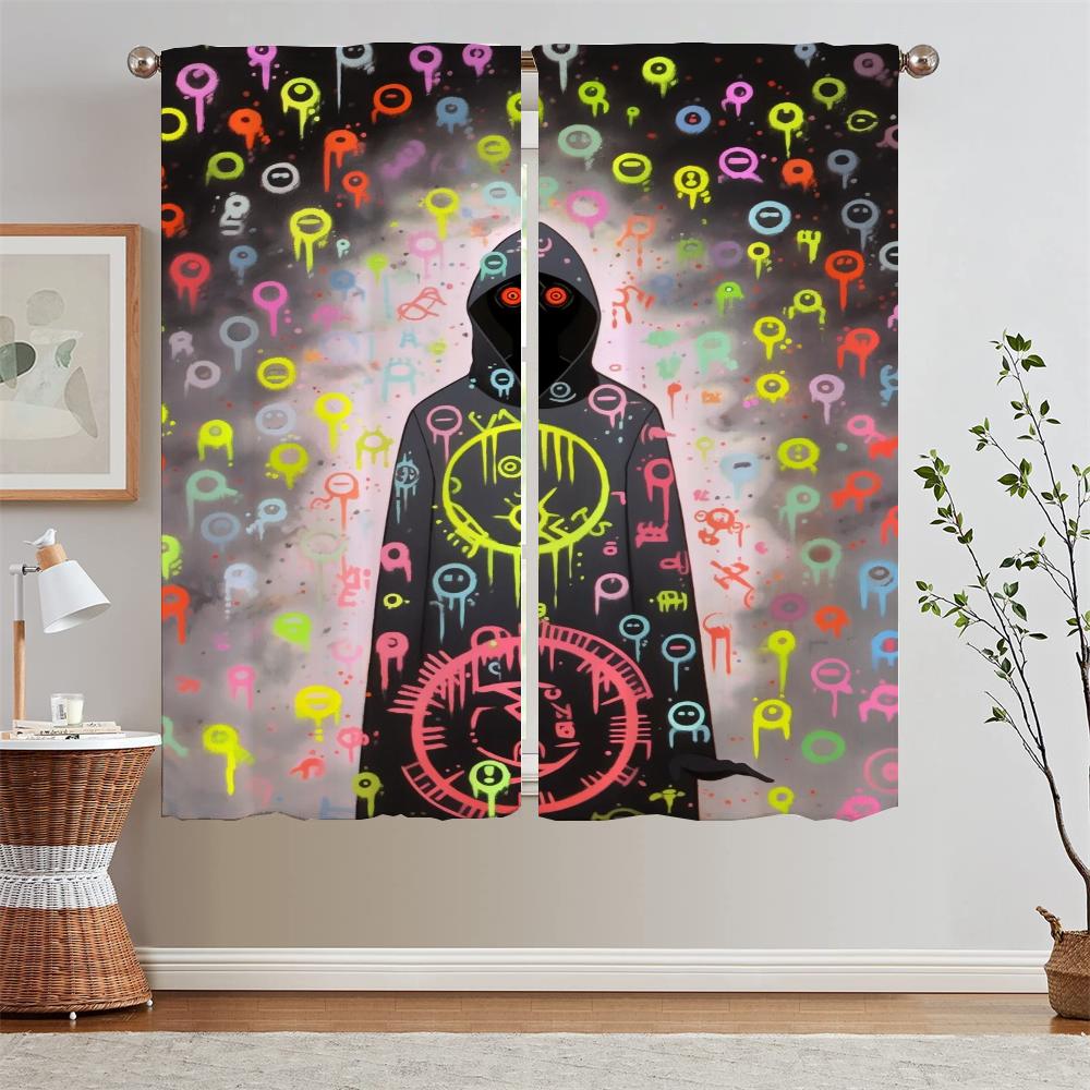 Nightmare Modern Living Room Curtains Livingroom Window Sheer Curtains for Camera Customs Free Shipping Products Blackout Curls